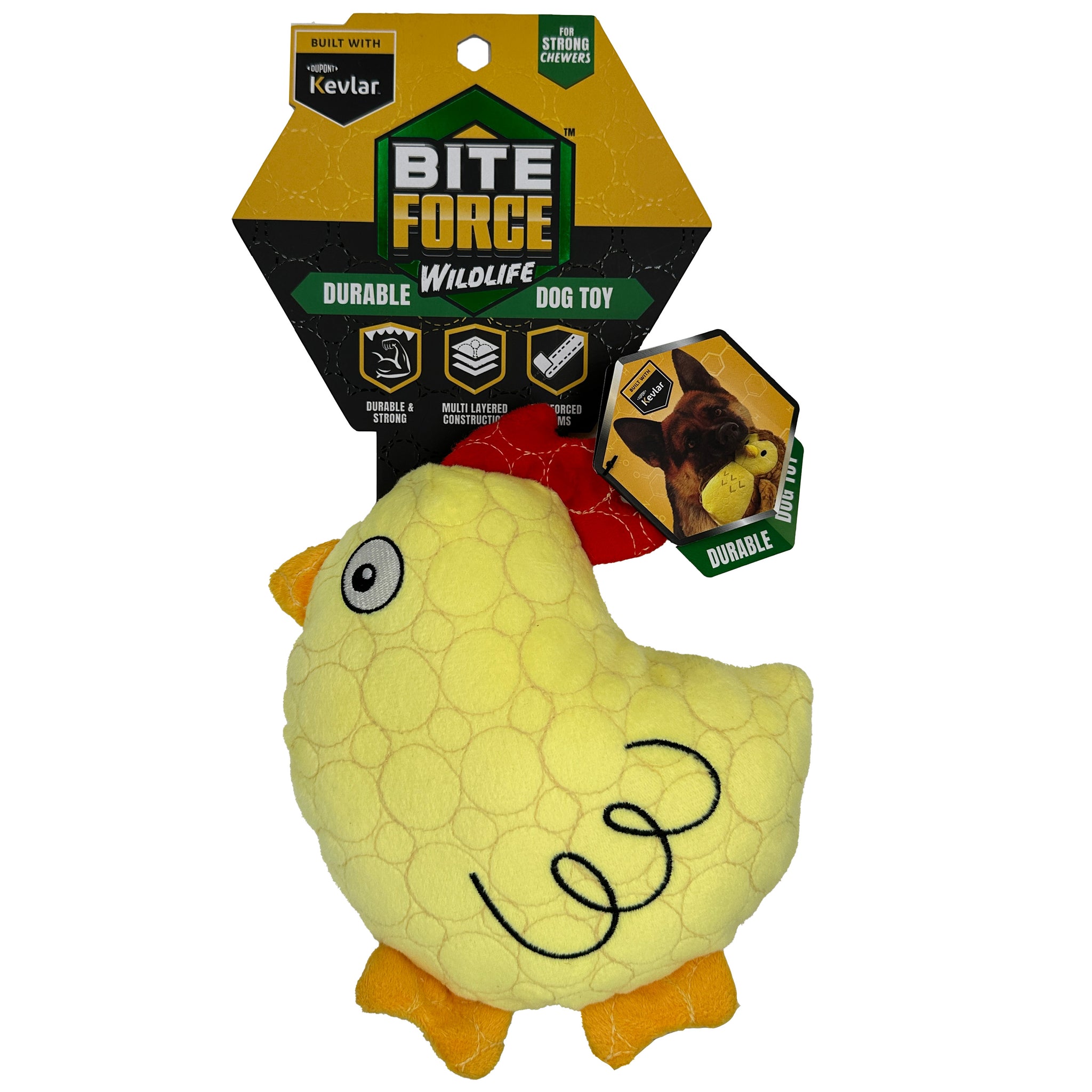 Bite Force Built w. Kevlar Tough Plush Chicken Dog Toy