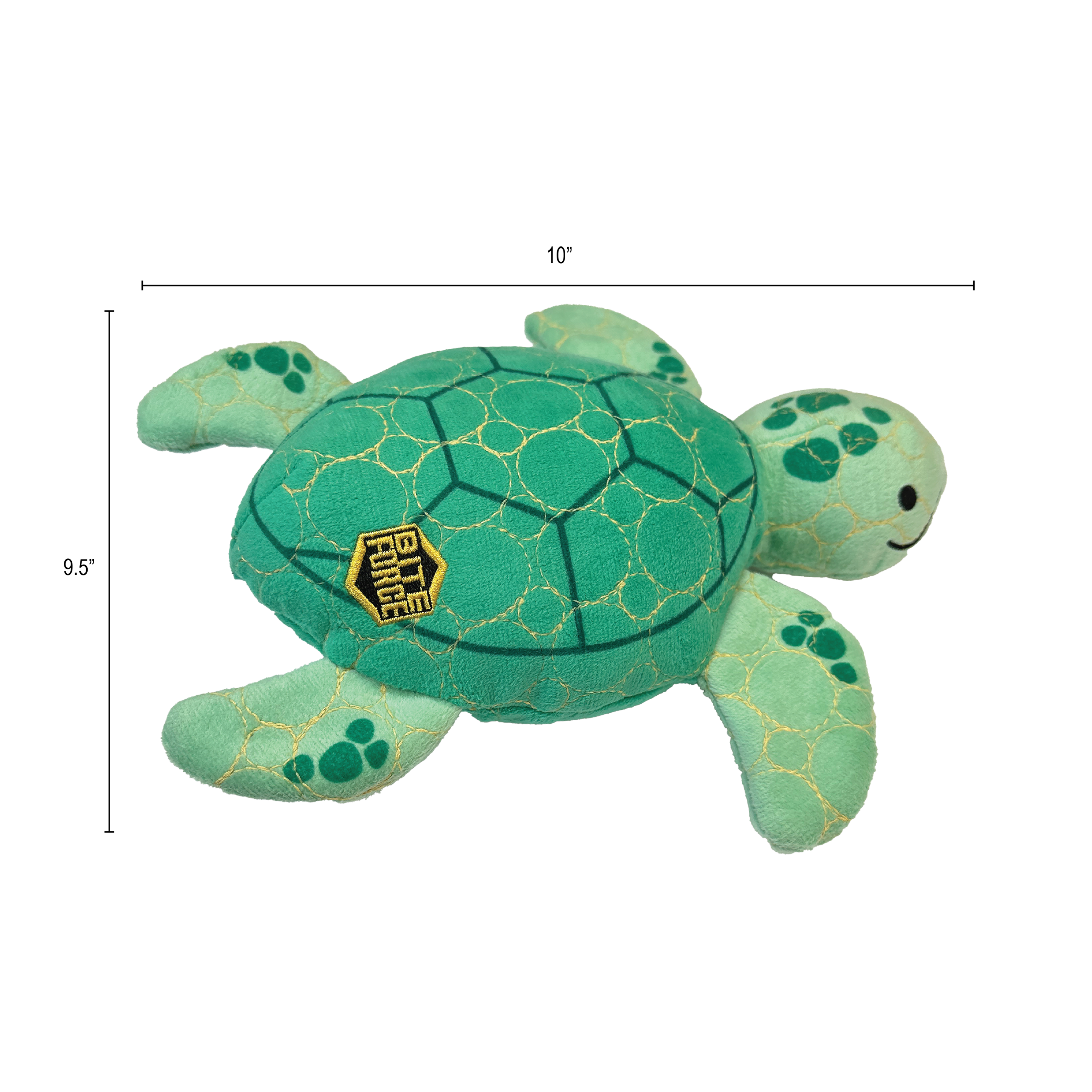 Bite Force Built w. Kevlar Tough Plush Turtle Dog Toy