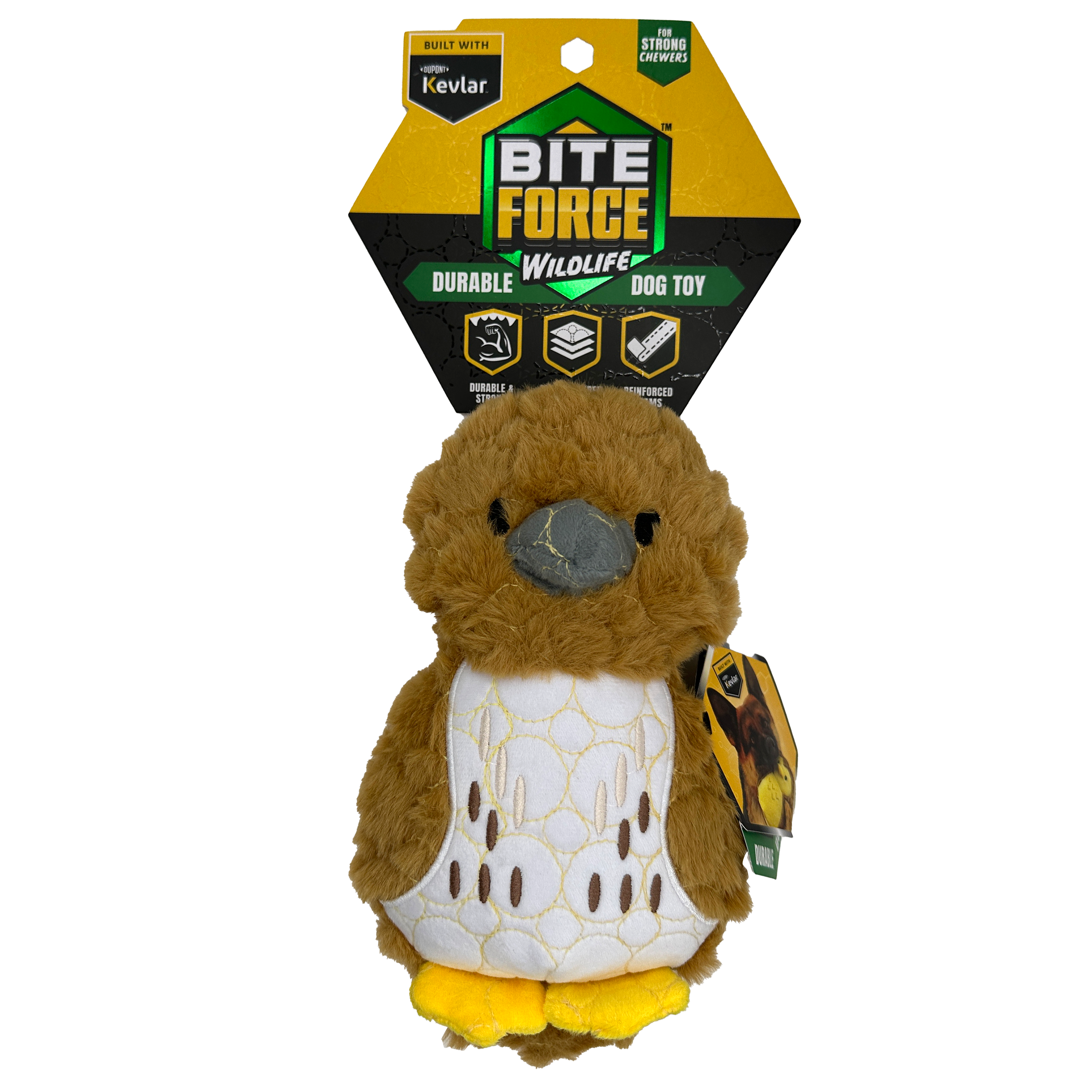 Bite Force Built w. Kevlar Tough Plush Hawk Dog Toy