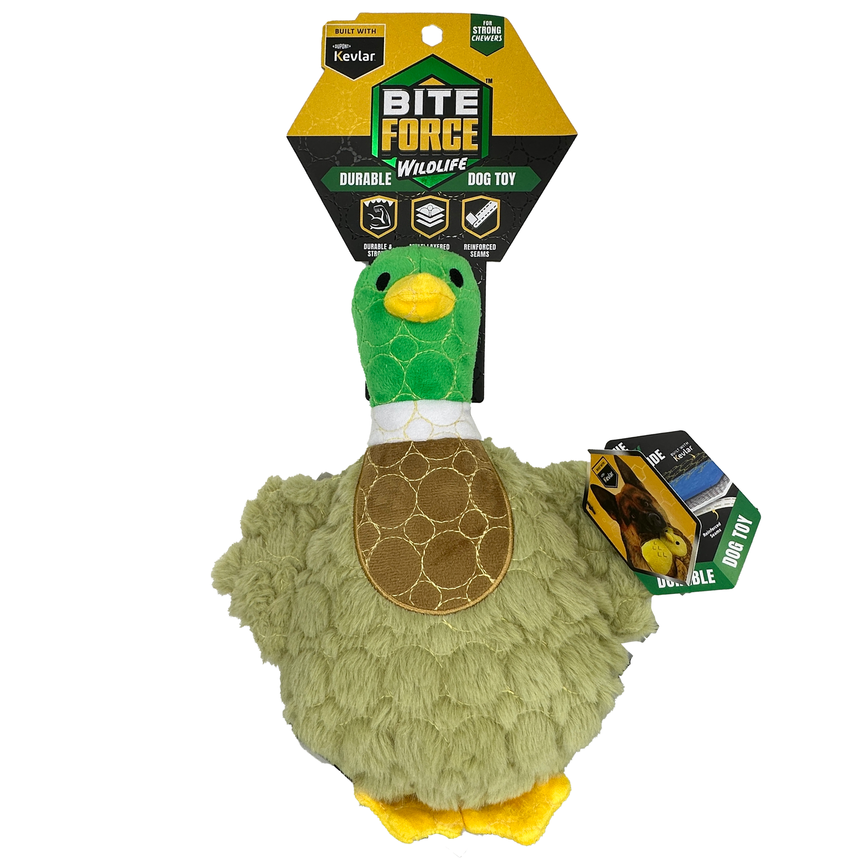 Bite Force Built w. Kevlar Tough Plush Mallard Dog Toy
