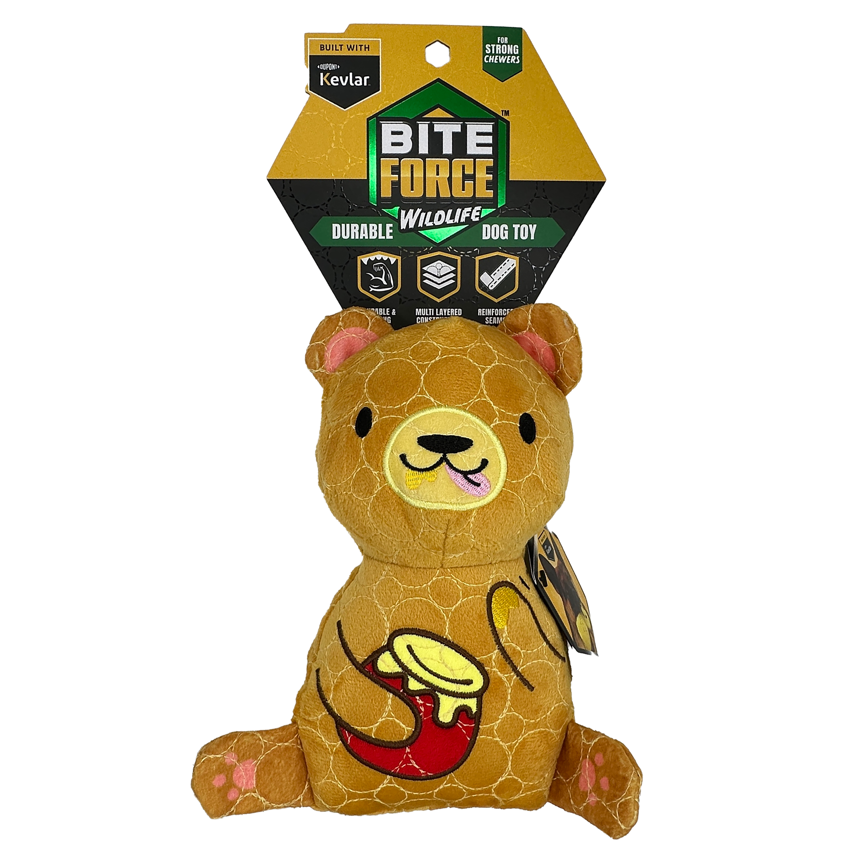 Bite Force Built w. Kevlar Tough Plush Bear Dog Toy