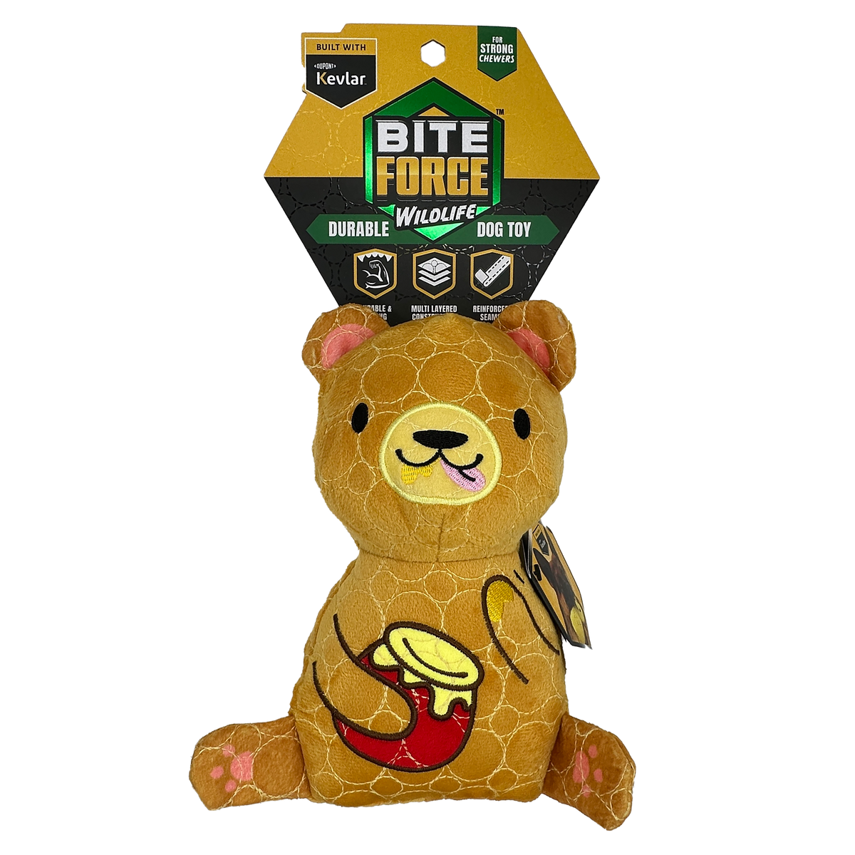 Bite Force Built w. Kevlar Tough Plush Bear Dog Toy